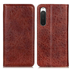 Coque Portefeuille Livre Cuir Etui Clapet K03Z pour Sony Xperia 10 IV SO-52C Marron