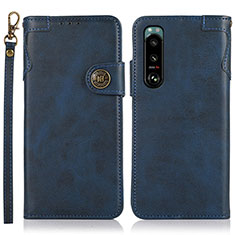 Coque Portefeuille Livre Cuir Etui Clapet K03Z pour Sony Xperia 5 III SO-53B Bleu