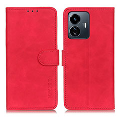 Coque Portefeuille Livre Cuir Etui Clapet K03Z pour Vivo iQOO Z6 Lite 5G Rouge