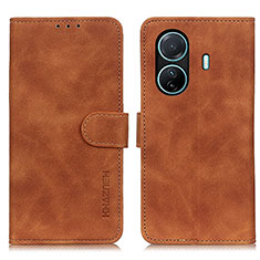 Coque Portefeuille Livre Cuir Etui Clapet K03Z pour Vivo iQOO Z6 Pro 5G Marron