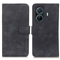 Coque Portefeuille Livre Cuir Etui Clapet K03Z pour Vivo iQOO Z6 Pro 5G Noir