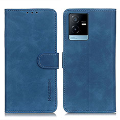 Coque Portefeuille Livre Cuir Etui Clapet K03Z pour Vivo iQOO Z6x Bleu