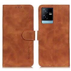 Coque Portefeuille Livre Cuir Etui Clapet K03Z pour Vivo iQOO Z6x Marron