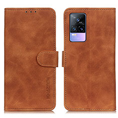 Coque Portefeuille Livre Cuir Etui Clapet K03Z pour Vivo V21e 4G Marron