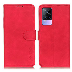 Coque Portefeuille Livre Cuir Etui Clapet K03Z pour Vivo V21e 4G Rouge