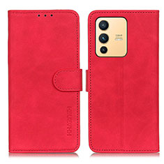 Coque Portefeuille Livre Cuir Etui Clapet K03Z pour Vivo V23 5G Rouge