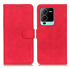 Coque Portefeuille Livre Cuir Etui Clapet K03Z pour Vivo V25 Pro 5G Rouge