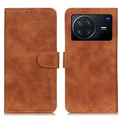 Coque Portefeuille Livre Cuir Etui Clapet K03Z pour Vivo X Note Marron