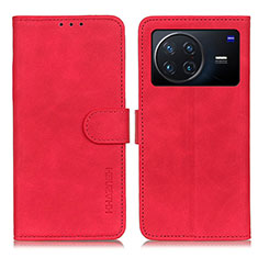 Coque Portefeuille Livre Cuir Etui Clapet K03Z pour Vivo X Note Rouge