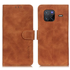 Coque Portefeuille Livre Cuir Etui Clapet K03Z pour Vivo X80 5G Marron