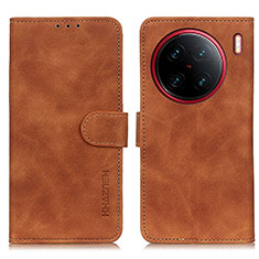 Coque Portefeuille Livre Cuir Etui Clapet K03Z pour Vivo X90 Pro+ Plus 5G Marron