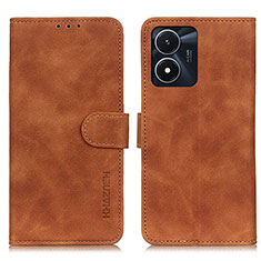 Coque Portefeuille Livre Cuir Etui Clapet K03Z pour Vivo Y02S Marron