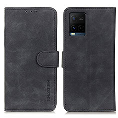 Coque Portefeuille Livre Cuir Etui Clapet K03Z pour Vivo Y21t Noir