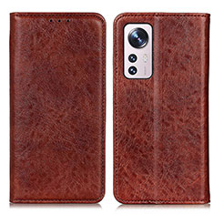 Coque Portefeuille Livre Cuir Etui Clapet K03Z pour Xiaomi Mi 12 Pro 5G Marron