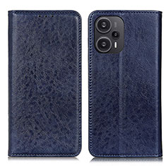 Coque Portefeuille Livre Cuir Etui Clapet K03Z pour Xiaomi Poco F5 5G Bleu