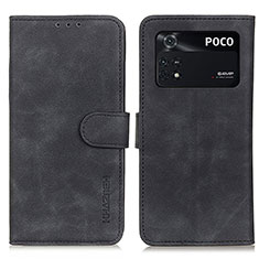 Coque Portefeuille Livre Cuir Etui Clapet K03Z pour Xiaomi Poco M4 Pro 4G Noir