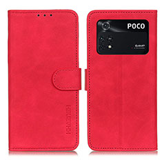 Coque Portefeuille Livre Cuir Etui Clapet K03Z pour Xiaomi Poco M4 Pro 4G Rouge