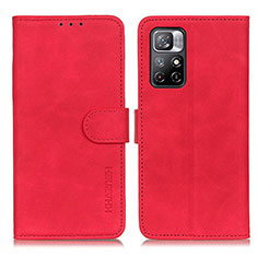 Coque Portefeuille Livre Cuir Etui Clapet K03Z pour Xiaomi Poco M4 Pro 5G Rouge