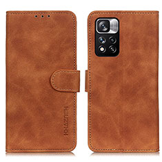 Coque Portefeuille Livre Cuir Etui Clapet K03Z pour Xiaomi Poco X4 NFC Marron