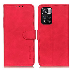 Coque Portefeuille Livre Cuir Etui Clapet K03Z pour Xiaomi Poco X4 NFC Rouge