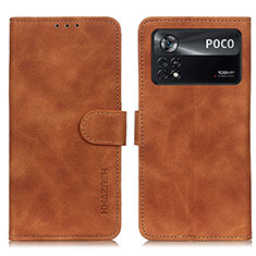 Coque Portefeuille Livre Cuir Etui Clapet K03Z pour Xiaomi Poco X4 Pro 5G Marron