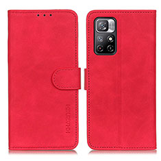 Coque Portefeuille Livre Cuir Etui Clapet K03Z pour Xiaomi Redmi Note 11 5G Rouge