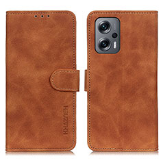 Coque Portefeuille Livre Cuir Etui Clapet K03Z pour Xiaomi Redmi Note 11T Pro+ Plus 5G Marron