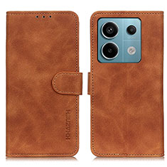 Coque Portefeuille Livre Cuir Etui Clapet K03Z pour Xiaomi Redmi Note 13 Pro 5G Marron