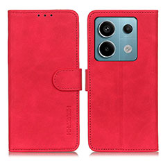 Coque Portefeuille Livre Cuir Etui Clapet K03Z pour Xiaomi Redmi Note 13 Pro 5G Rouge