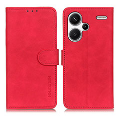 Coque Portefeuille Livre Cuir Etui Clapet K03Z pour Xiaomi Redmi Note 13 Pro+ Plus 5G Rouge