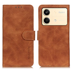 Coque Portefeuille Livre Cuir Etui Clapet K03Z pour Xiaomi Redmi Note 13R Pro 5G Marron