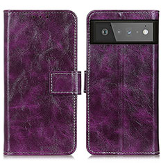 Coque Portefeuille Livre Cuir Etui Clapet K04Z pour Google Pixel 6 5G Violet