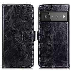 Coque Portefeuille Livre Cuir Etui Clapet K04Z pour Google Pixel 6 Pro 5G Noir