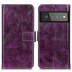 Coque Portefeuille Livre Cuir Etui Clapet K04Z pour Google Pixel 6 Pro 5G Violet