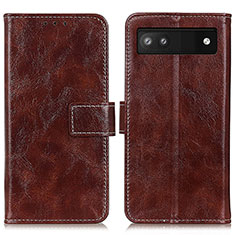 Coque Portefeuille Livre Cuir Etui Clapet K04Z pour Google Pixel 6a 5G Marron