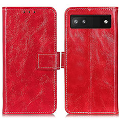 Coque Portefeuille Livre Cuir Etui Clapet K04Z pour Google Pixel 6a 5G Rouge