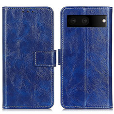 Coque Portefeuille Livre Cuir Etui Clapet K04Z pour Google Pixel 7 5G Bleu