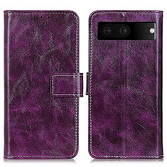 Coque Portefeuille Livre Cuir Etui Clapet K04Z pour Google Pixel 7 5G Violet