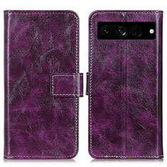 Coque Portefeuille Livre Cuir Etui Clapet K04Z pour Google Pixel 7 Pro 5G Violet