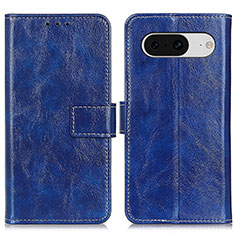 Coque Portefeuille Livre Cuir Etui Clapet K04Z pour Google Pixel 8 5G Bleu