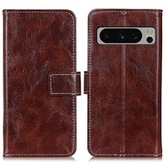 Coque Portefeuille Livre Cuir Etui Clapet K04Z pour Google Pixel 8 Pro 5G Marron