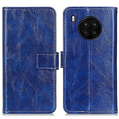 Coque Portefeuille Livre Cuir Etui Clapet K04Z pour Huawei Honor 50 Lite Bleu