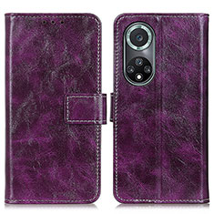 Coque Portefeuille Livre Cuir Etui Clapet K04Z pour Huawei Honor 50 Pro 5G Violet