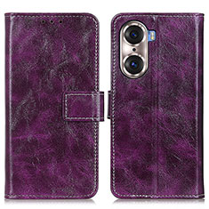 Coque Portefeuille Livre Cuir Etui Clapet K04Z pour Huawei Honor 60 5G Violet