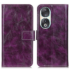 Coque Portefeuille Livre Cuir Etui Clapet K04Z pour Huawei Honor 90 5G Violet