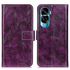 Coque Portefeuille Livre Cuir Etui Clapet K04Z pour Huawei Honor 90 Lite 5G Violet