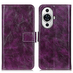 Coque Portefeuille Livre Cuir Etui Clapet K04Z pour Huawei Nova 11 Ultra Violet