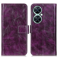 Coque Portefeuille Livre Cuir Etui Clapet K04Z pour Huawei Nova 11i Violet