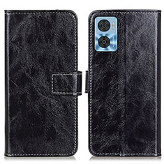 Coque Portefeuille Livre Cuir Etui Clapet K04Z pour Motorola Moto E22 Noir