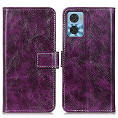 Coque Portefeuille Livre Cuir Etui Clapet K04Z pour Motorola Moto E22 Violet